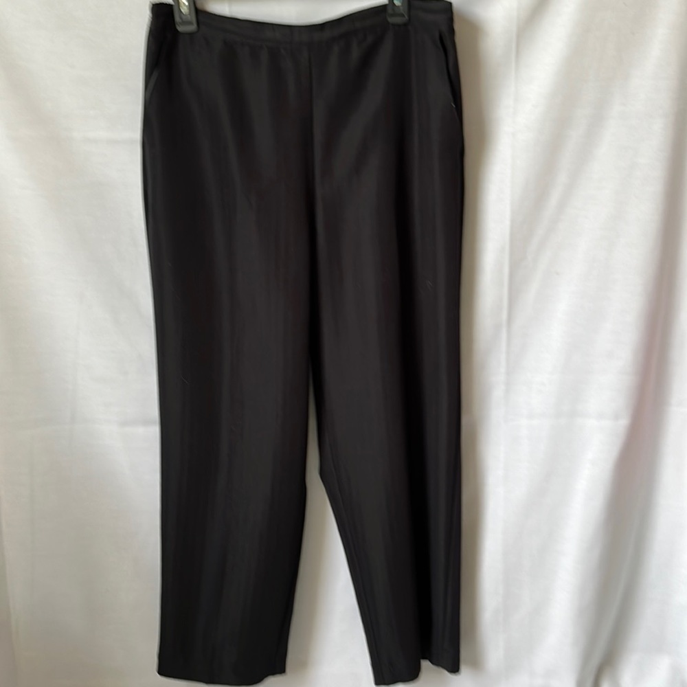 Alfred Dunner Black Dress Pants Elastic Waist Career Work Slacks Size 14